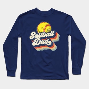 Retro Softball Dad Father's Day Long Sleeve T-Shirt